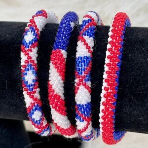 HAND CRAFTED in Nepal Beaded Bracelets (set of 4) #301
